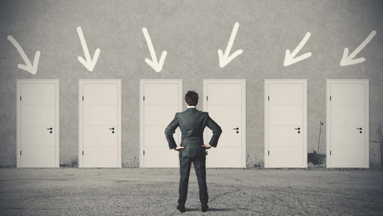A business leader facing multiple choices